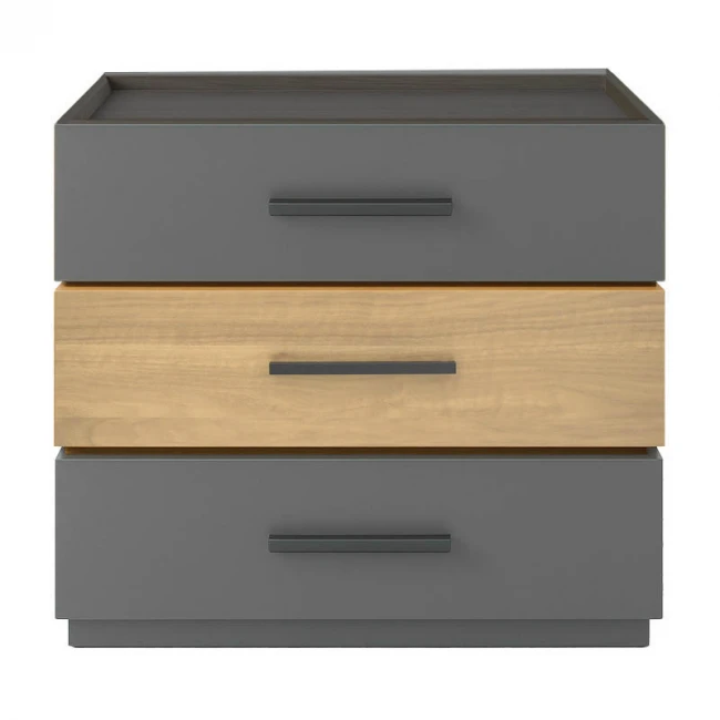 Sonlen pakoworld mdf bedside table in sonoma-charcoal shade 60x40x66cm