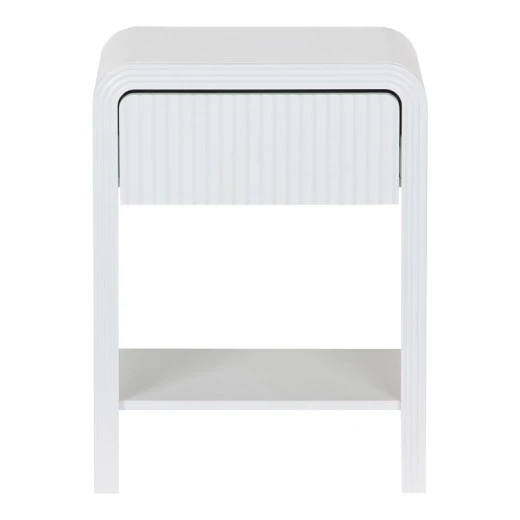 Κομοδίνο Zeplen pakoworld MDF σε λευκή απόχρωση 40x30x53εκ