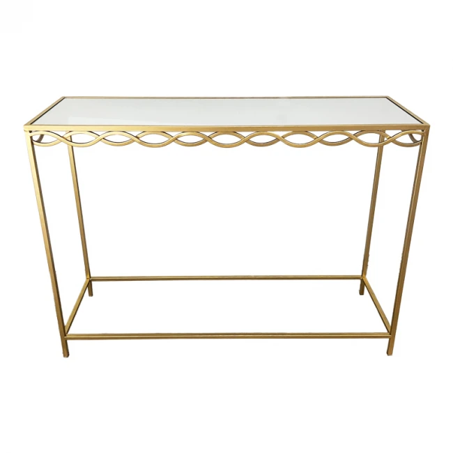 Console table Benda Inart metal in gold color 100x30x80cm