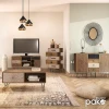 Κονσόλα Boho pakoworld καρυδί με μεταλλικά πόδια 100x50,5x74,5εκ