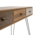 Κονσόλα Boho pakoworld καρυδί με μεταλλικά πόδια 100x50,5x74,5εκ