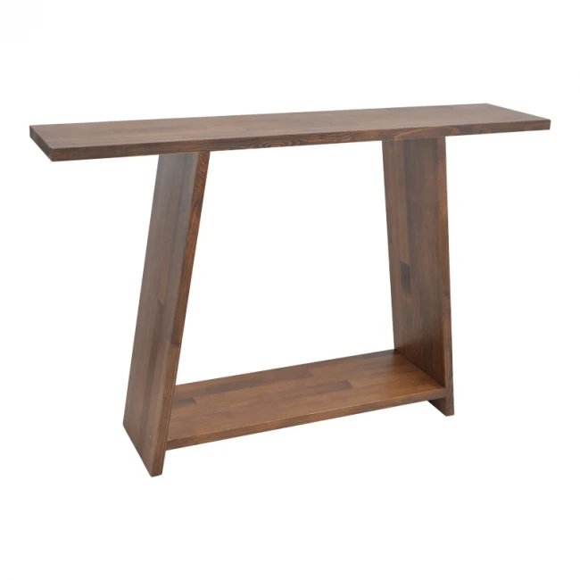 Console Edgar pakoworld solid pine wood 35mm walnut 139x29x90cm