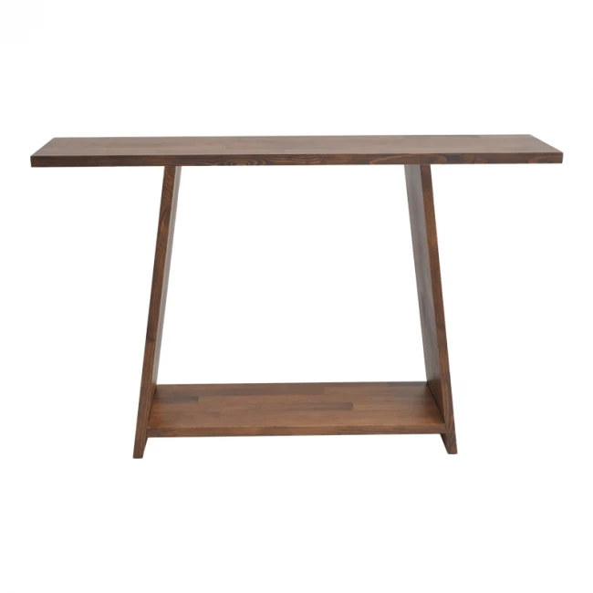 Console Edgar pakoworld solid pine wood 35mm walnut 139x29x90cm