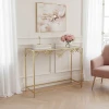 Console table Frensia Inart metal in gold color 100x30x80cm