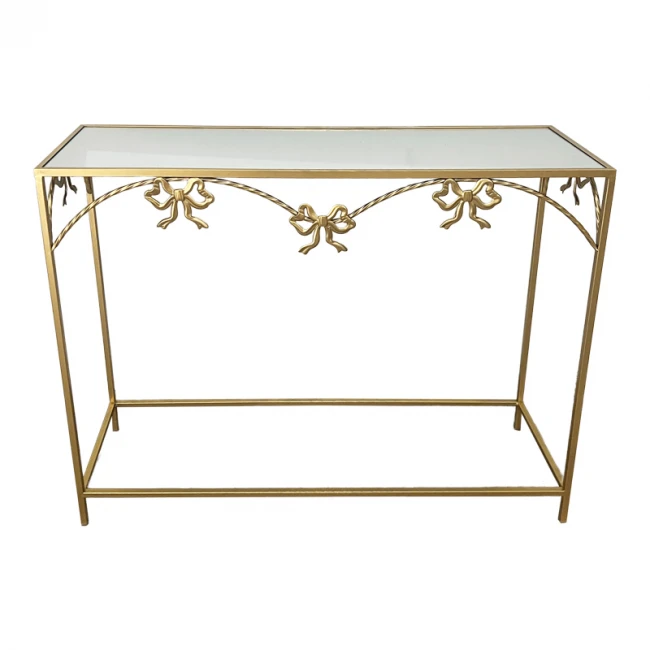 Console table Frensia Inart metal in gold color 100x30x80cm