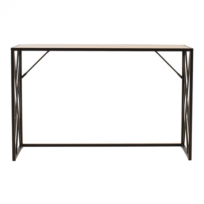 Κονσόλα Ivy pakoworld χρώμα καρυδί-μαύρο 120x35x75εκ