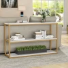 Metal console table Sarmi pakoworld in gold-white shade 110x35x85cm