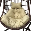 Nest swing with base Cungo pakoworld metal brown- pe rattan brown with beige cushion 125x105x195cm