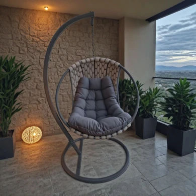 Makito pakoworld swing nest metal base - pvc in grey color 100x105x195cm