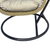 Varur pakoworld swing nest with brown metal base - pe rattan in beige color 120x105x195cm