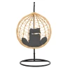 Hudson pakoworld swing hanging metal black-pp natural-cushion black 109x119x195cm