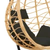 Hudson pakoworld swing hanging metal black-pp natural-cushion black 109x119x195cm