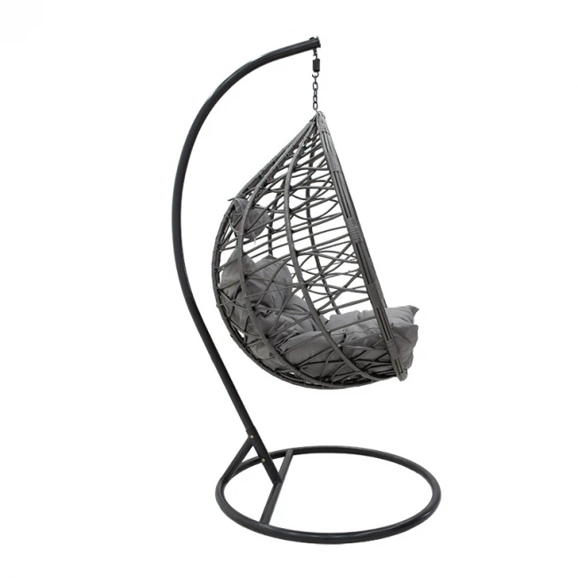 Hudson pakoworld garden swing hanging metal-pp- pillow in gray color 109x100x197cm