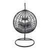 Hudson pakoworld garden swing hanging metal-pp- pillow in gray color 109x100x197cm