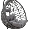 Hudson pakoworld garden swing hanging metal-pp- pillow in gray color 109x100x197cm