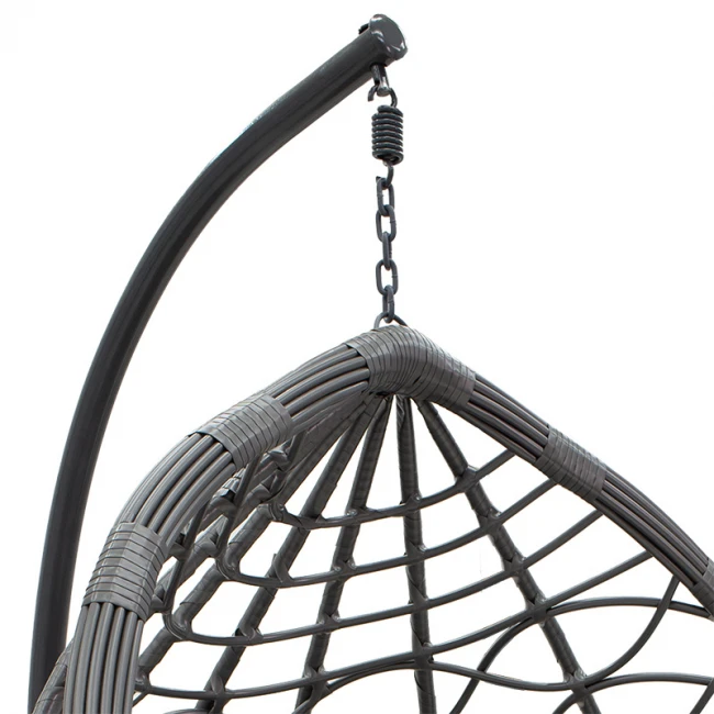 Hudson pakoworld garden swing hanging metal-pp- pillow in gray color 109x100x197cm