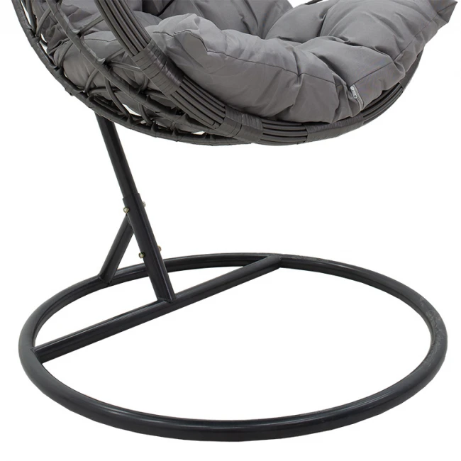 Hudson pakoworld garden swing hanging metal-pp- pillow in gray color 109x100x197cm