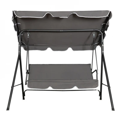 Κούνια κήπου Globo pakoworld μέταλλο μαύρο-ύφασμα σε ανθρακί απόχρωση 170x110x153εκ