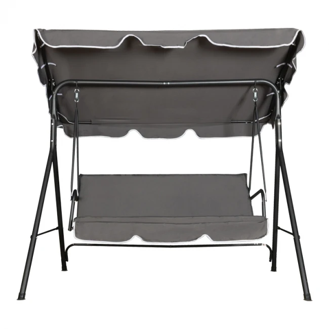 Garden swing Globo pakoworld black metal-anthracite fabric 170x110x153cm