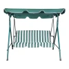 Garden swing Globo pakoworld metal green-fabric in white-green shade 170x110x153cm