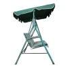 Garden swing Globo pakoworld metal green-fabric in white-green shade 170x110x153cm