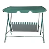 Garden swing Globo pakoworld metal green-fabric in white-green shade 170x110x153cm
