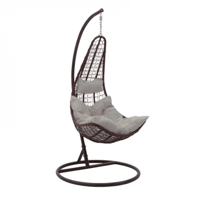 Soleil pakoworld hanging swing metal brown-pp brown-beige cushion 103x83x200cm