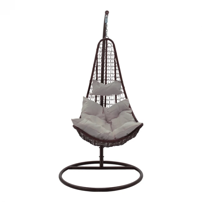 Soleil pakoworld hanging swing metal brown-pp brown-beige cushion 103x83x200cm