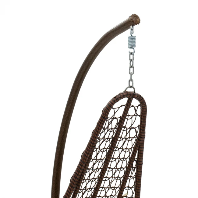 Soleil pakoworld hanging swing metal brown-pp brown-beige cushion 103x83x200cm