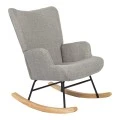 Rotating armchair Jianna pakoworld light grey fabric and legs in natural color 79x64x89cm