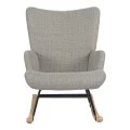 Rotating armchair Jianna pakoworld light grey fabric and legs in natural color 79x64x89cm