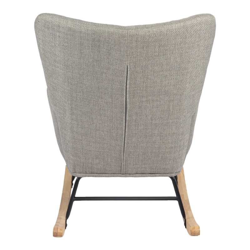 Rotating armchair Jianna pakoworld light grey fabric and legs in natural color 79x64x89cm