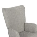 Rotating armchair Jianna pakoworld light grey fabric and legs in natural color 79x64x89cm
