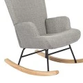 Rotating armchair Jianna pakoworld light grey fabric and legs in natural color 79x64x89cm
