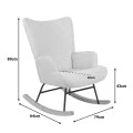 Rotating armchair Jianna pakoworld light grey fabric and legs in natural color 79x64x89cm