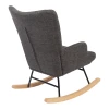 Rotating armchair Jianna pakoworld dark grey fabric and legs in natural color 79x64x89cm