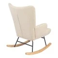 Rotating armchair Jianna pakoworld cream fabric and legs in natural color 79x64x89cm