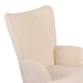Rotating armchair Jianna pakoworld cream fabric and legs in natural color 79x64x89cm