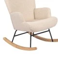 Rotating armchair Jianna pakoworld cream fabric and legs in natural color 79x64x89cm