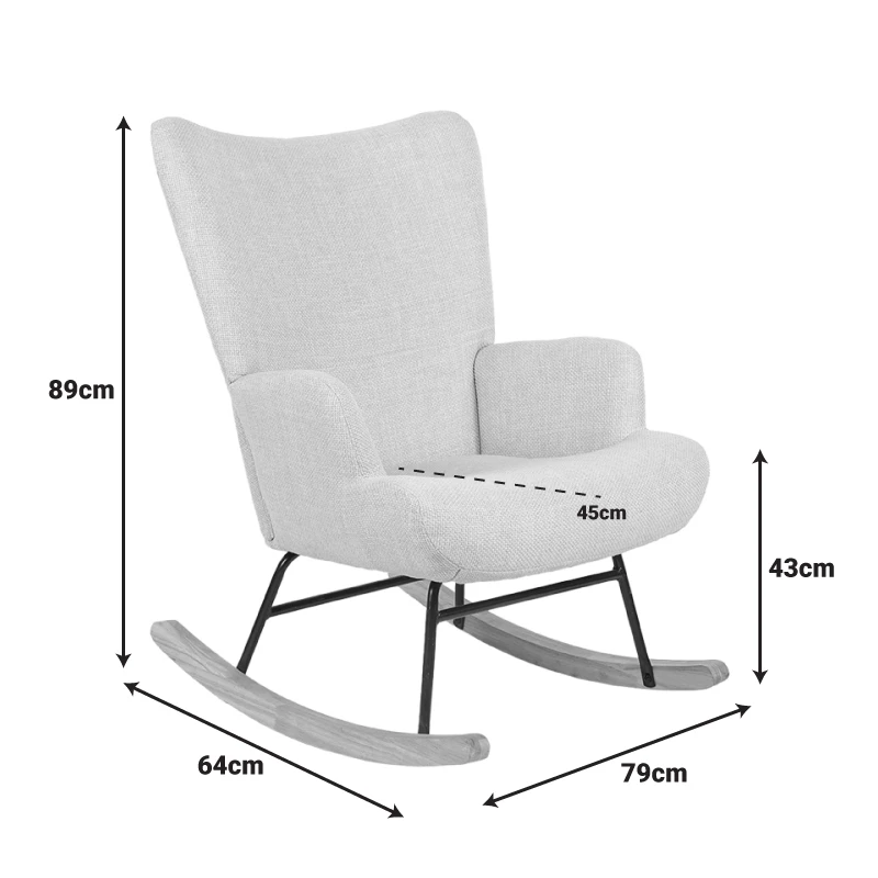 Rotating armchair Jianna pakoworld cream fabric and legs in natural color 79x64x89cm