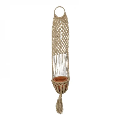 Κρεμαστή γλάστρα Anerial pakoworld φυσικό γιούτα Φ23x135εκ