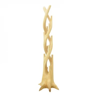 Floor-standing coat rack Gantou pakoworld suar wood in natural shade 40x40x200cm