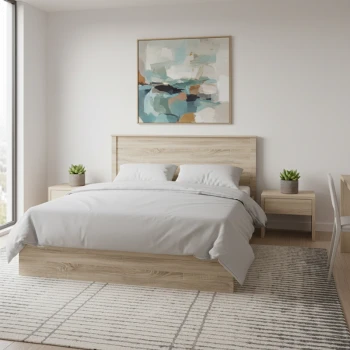 Κρεβάτι Athos pakoworld σε sonoma απόχρωση 160x200εκ