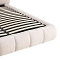 Double bed Abena pakoworld ecru boucle fabric with storage space 160x200cm