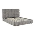 Double bed Abena pakoworld grey boucle fabric with storage space 160x200cm