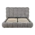 Double bed Abena pakoworld grey boucle fabric with storage space 160x200cm