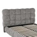 Double bed Abena pakoworld grey boucle fabric with storage space 160x200cm