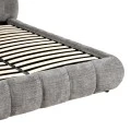 Double bed Abena pakoworld grey boucle fabric with storage space 160x200cm