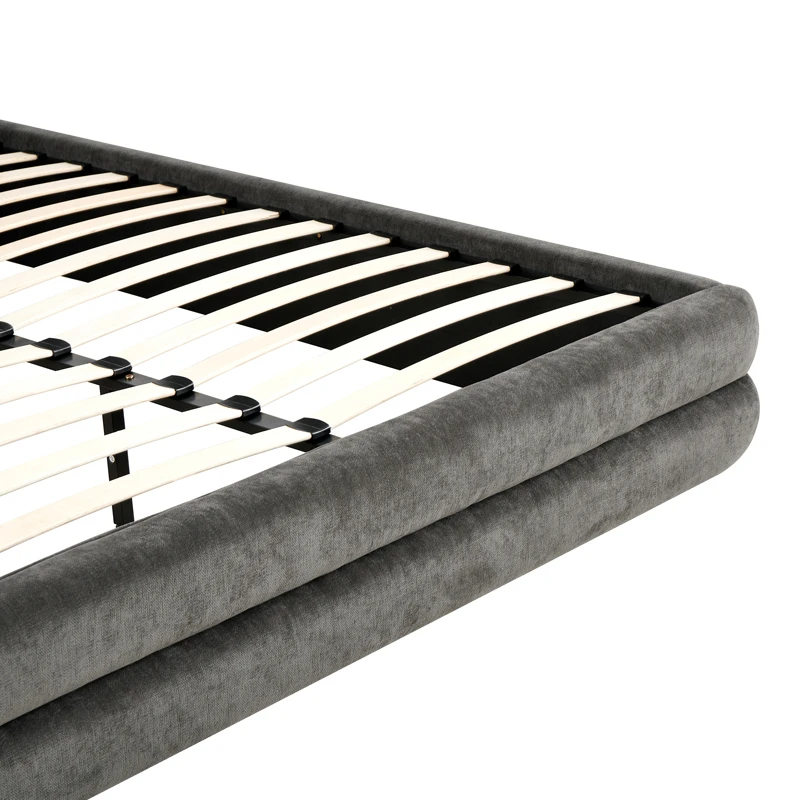 Double bed Arlia pakoworld anthracite fabric 160x200cm