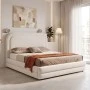 Double bed Arlia pakoworld beige fabric 160x200cm